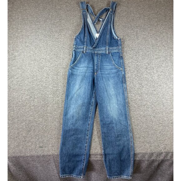 AG Adriano Goldschmied The Mabel Denim Overalls Womens Size Small Blue - Picture 1 of 12